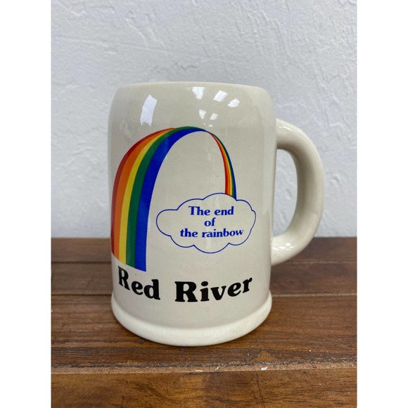 Pair of Retro Red River Rainbow Beer Steins/Mugs - Picture 3 of 4